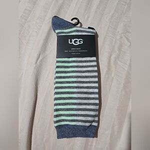 NWT UGG Mens Dress Crew Socks Stripes Size 10-13 Cotton Blend